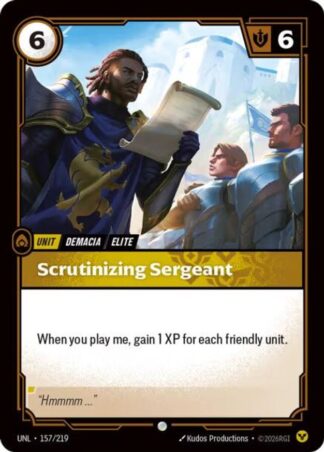 Scrutinizing Sergeant